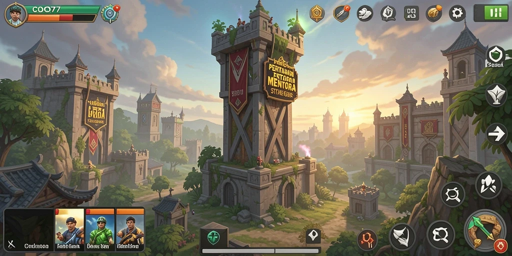 Tampilan gameplay <strong>COO77</strong> yang menegangkan dalam versi Tower Defense.
