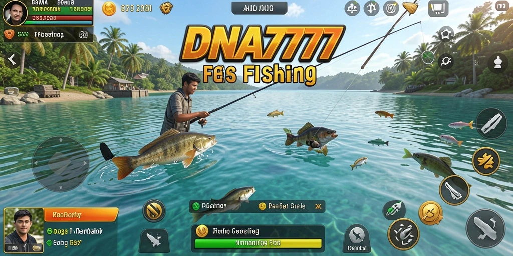 Tangkapan ikan yang spektakuler dalam gameplay Fishing DNA777.