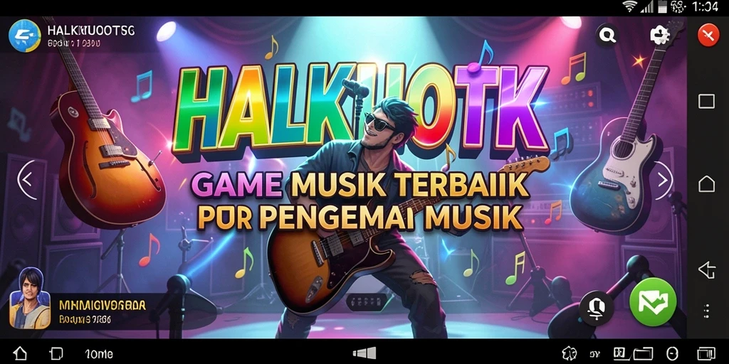 Screenshot HALKUOTK menampilkan gameplay seru dengan berbagai pilihan lagu.
