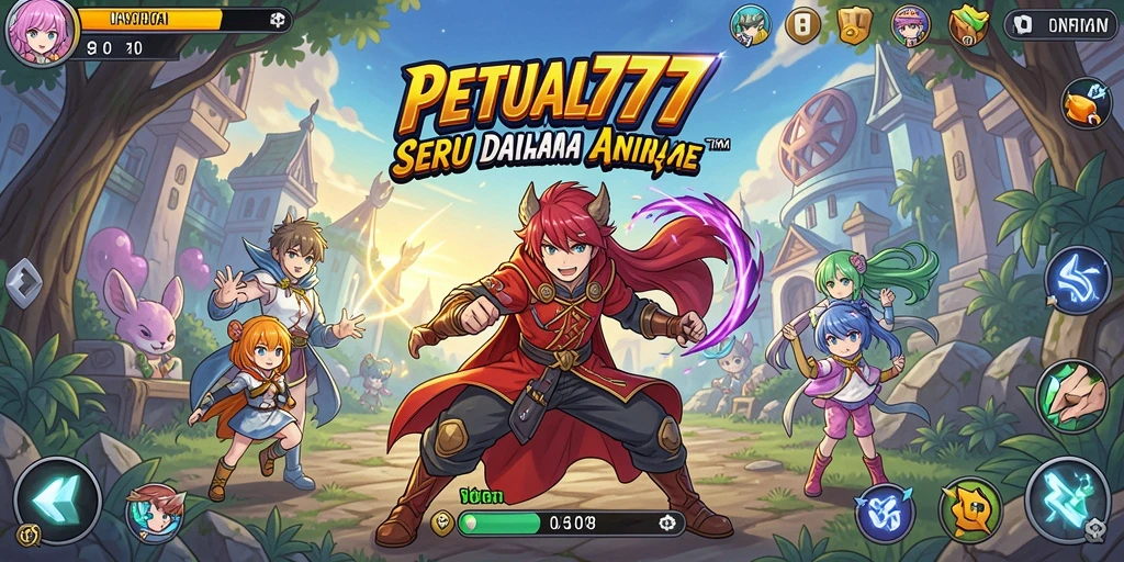 Tampilan gameplay seru dalam dunia Anime yang penuh warna.