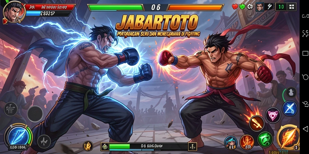 Screenshot gameplay JABARTOTO menunjukkan pertarungan yang seru.