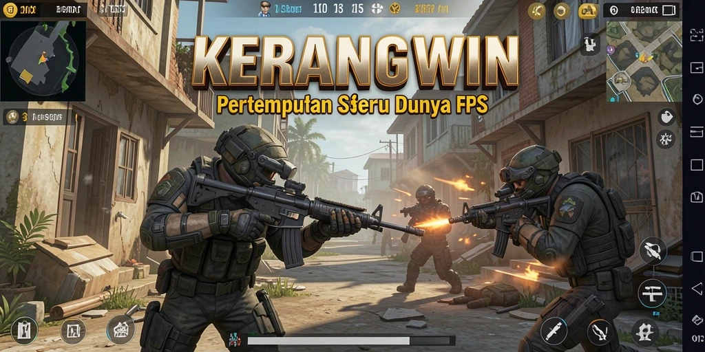 Tampilan intens dari gameplay KERANGWIN yang penuh aksi.