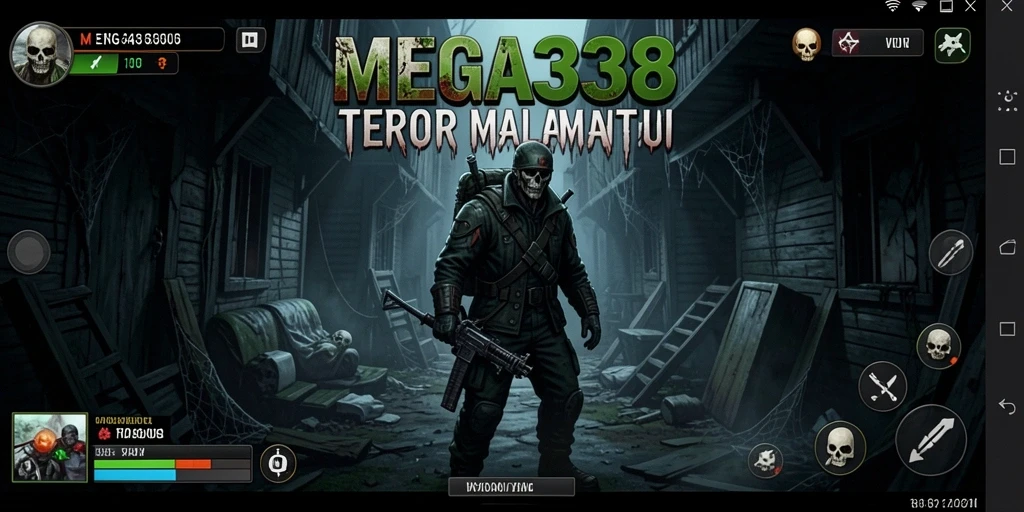 Screenshot gameplay MEGA338 menunjukkan momen menegangkan saat menjelajah.