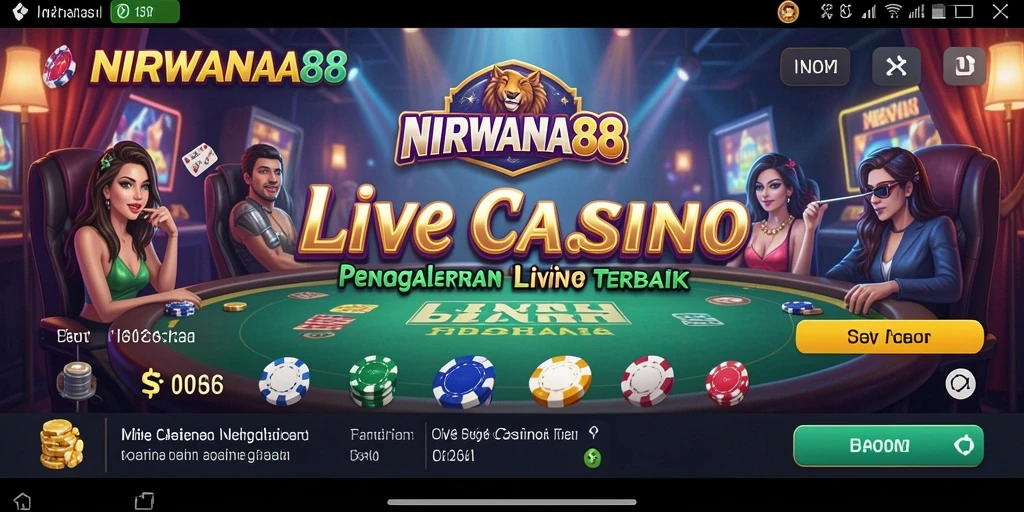 Tampilan gameplay Live Casino yang mendebarkan di NIRWANA88.