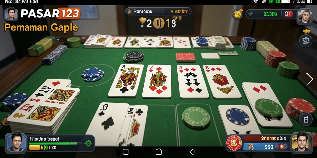 Screenshot menunjukkan pertandingan seru Gaple di PASAR123.
