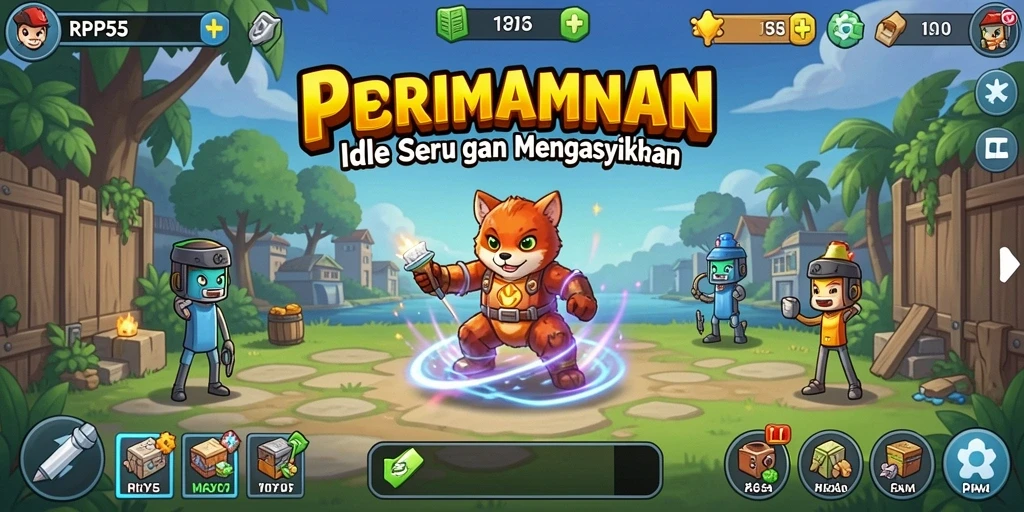 Screenshot gameplay RP55 yang menunjukkan karakter dalam aksi Idle.