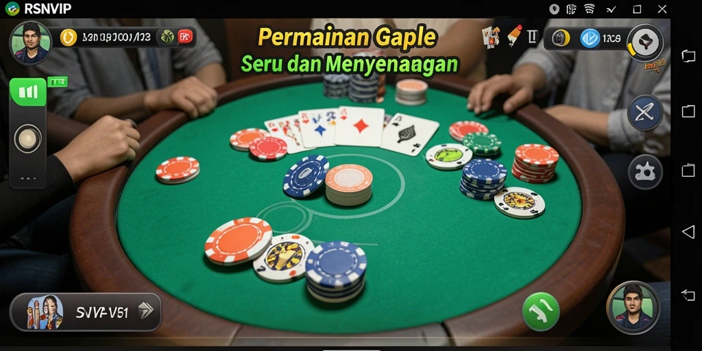 Tampilan gameplay RSNVIP menampilkan keseruan permainan Gaple.