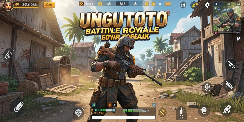 Screenshot gameplay UNGUTOTO dengan aksi pertempuran seru.